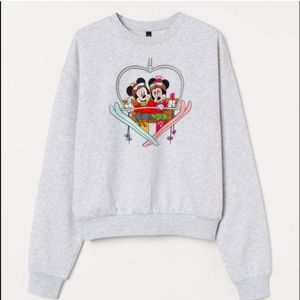 Beautiful Mickey and Minnie Ski Crew Neck